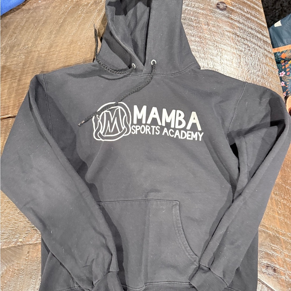 Hanes Black Hoodie with White Sports Academy Logo